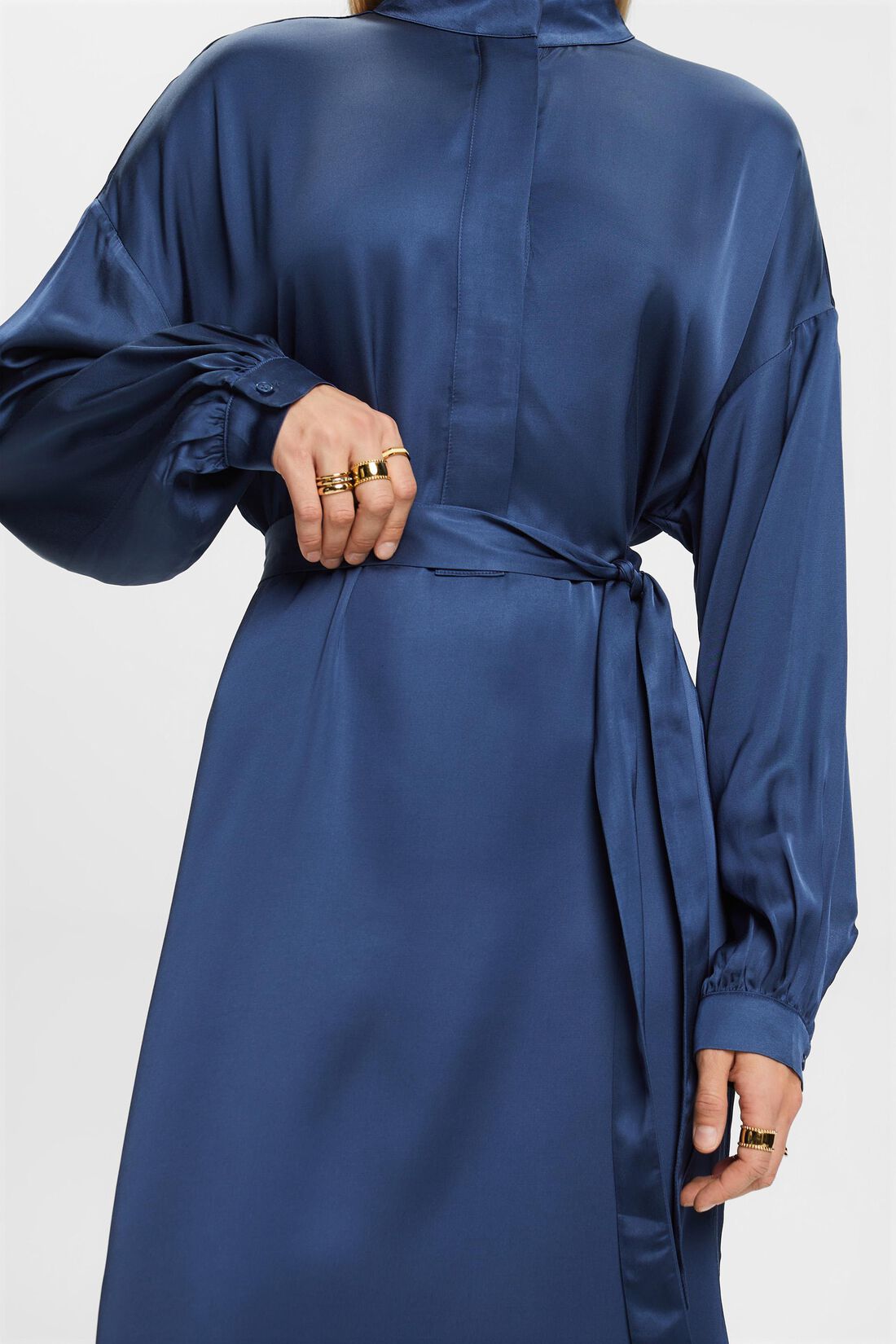 Hemdblusenkleid aus Satin