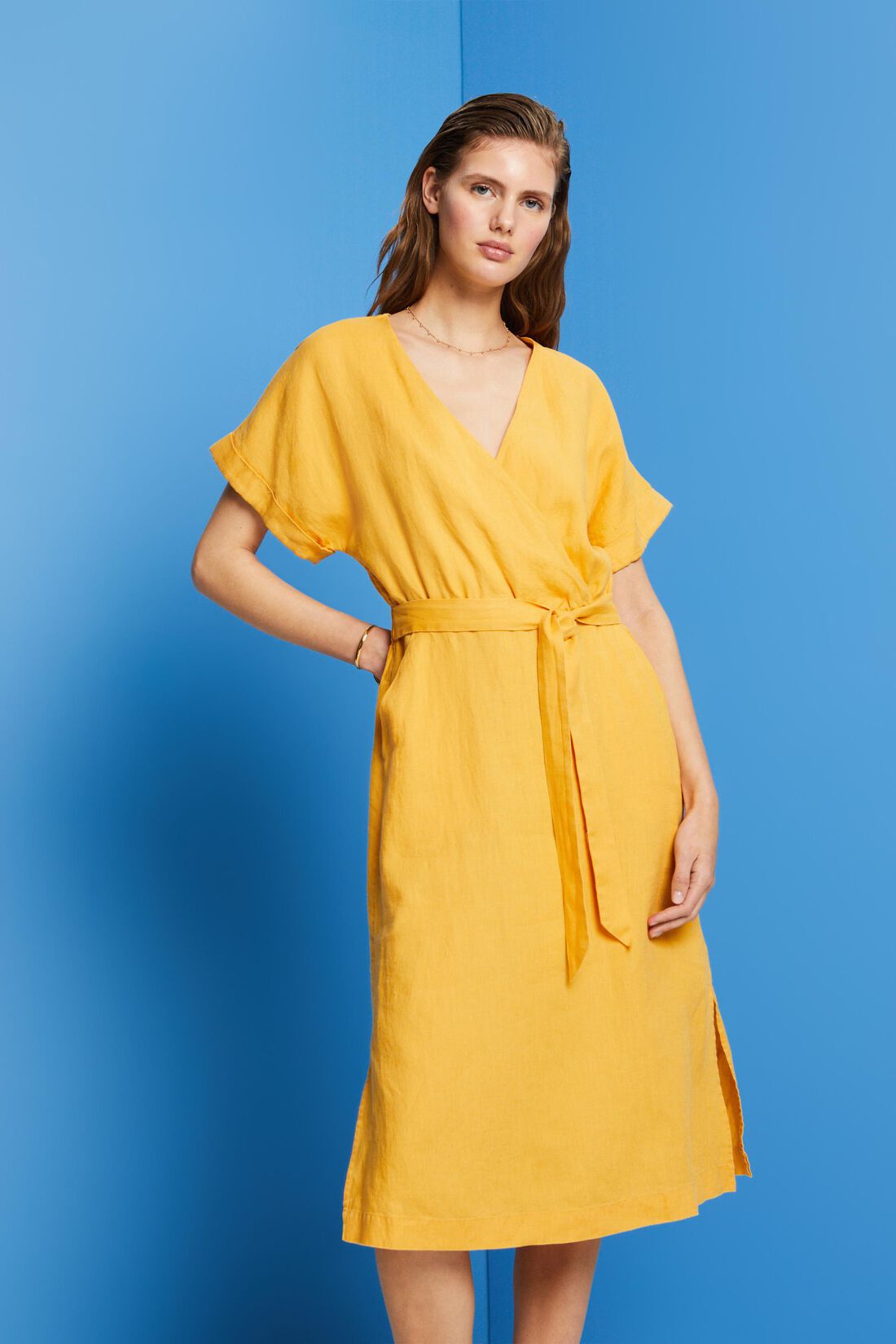 Wickelkleid, 100% Leinen