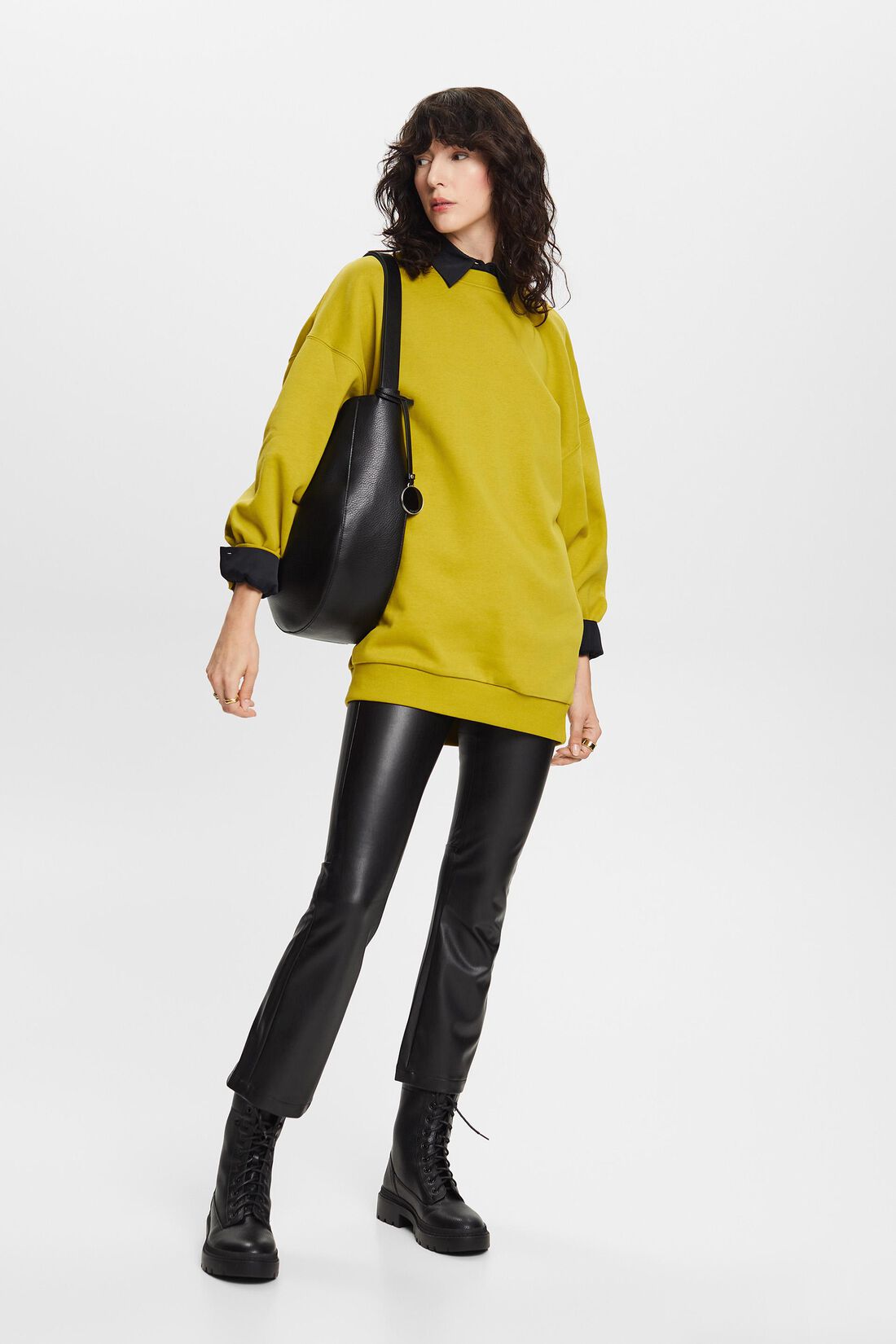 Fleece-Sweatshirt mit Rundhalsausschnitt