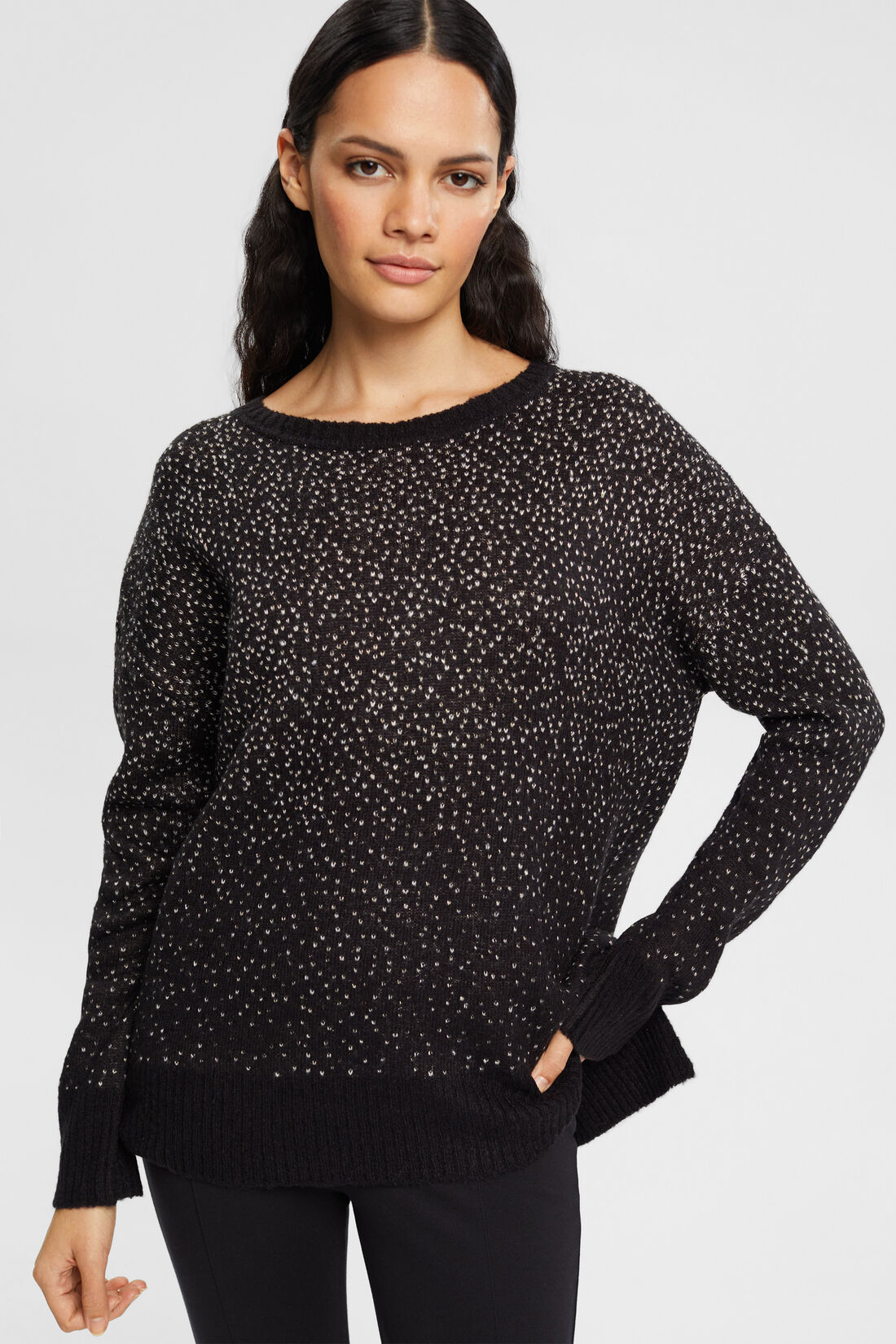 Strickpullover in Sprenkel-Optik