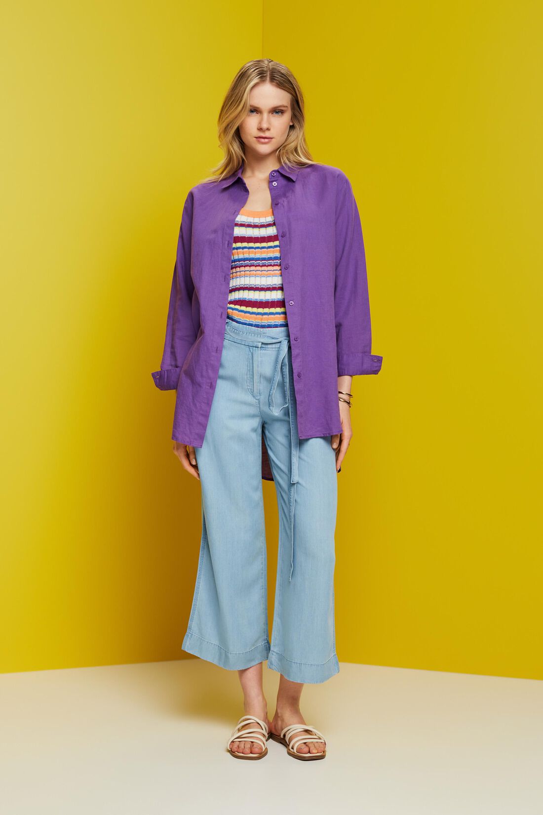 Verk&uuml;rzte Hose mit weitem Bein, TENCEL&trade;