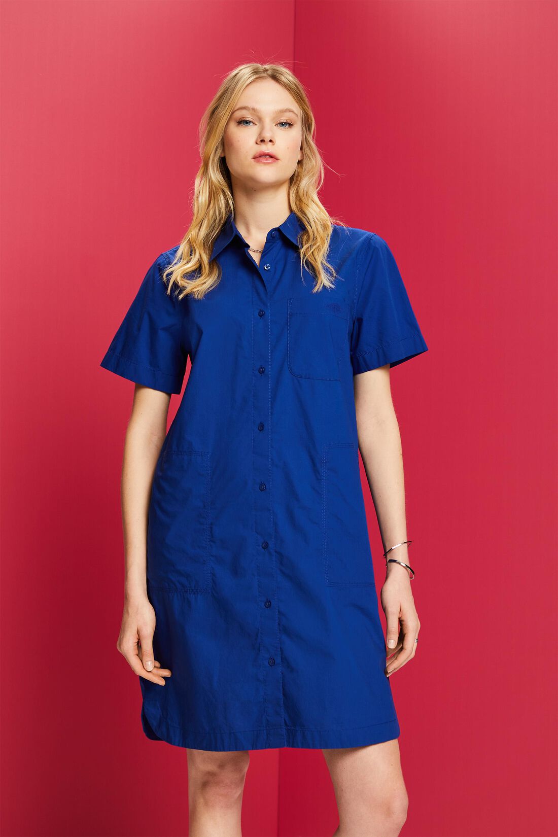 Hemdblusenkleid in Mini-L&auml;nge, 100% Baumwolle