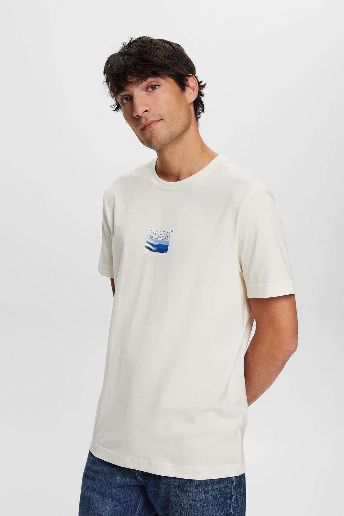 Bedrucktes Jersey-T-Shirt, 100% Baumwolle