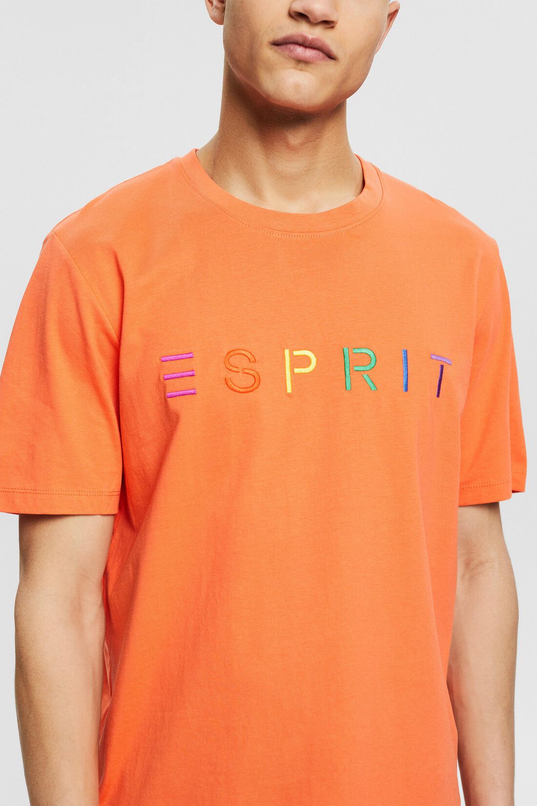 Jersey-T-Shirt mit Logo-Stickerei