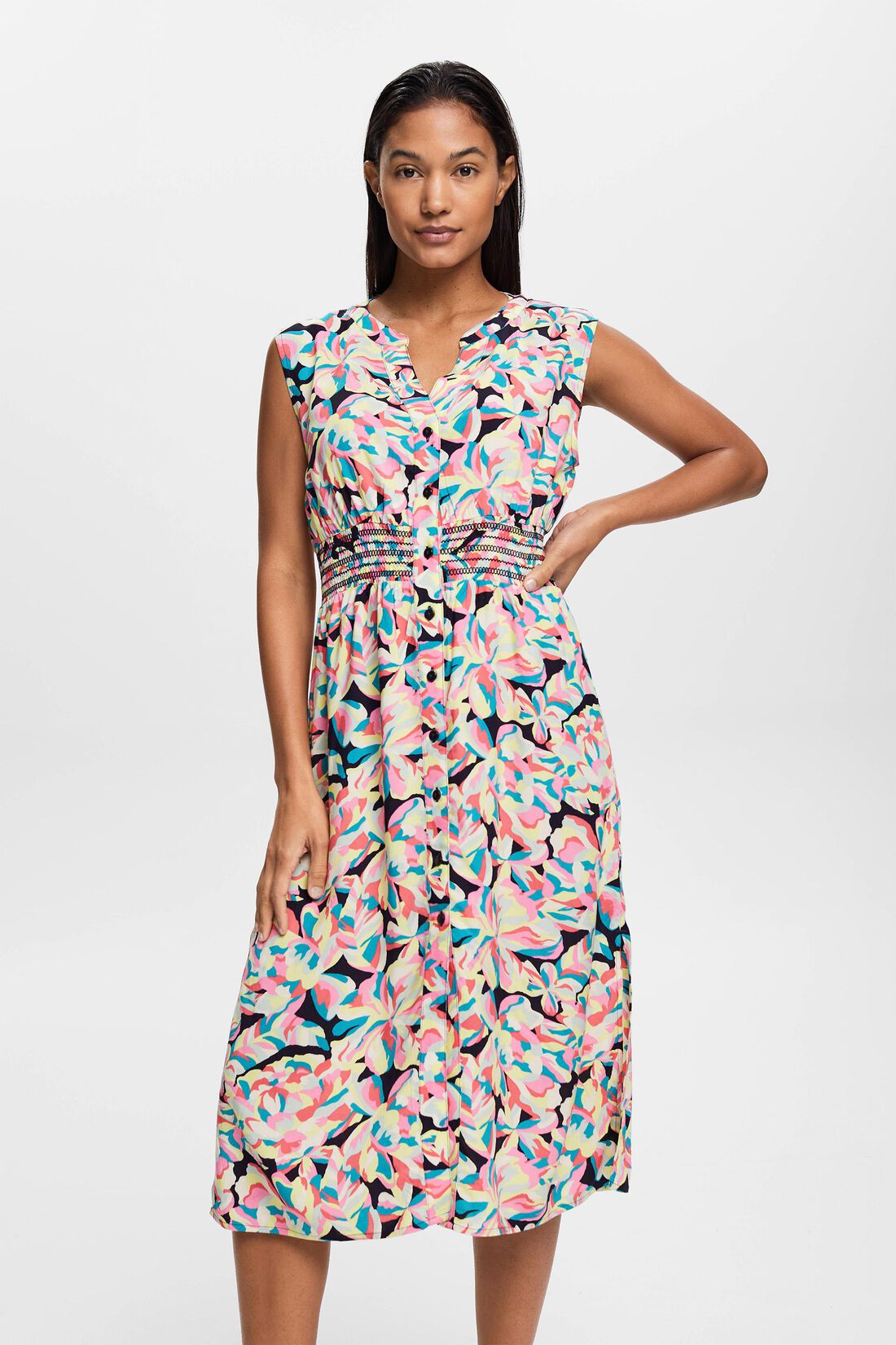Strandkleid mit floralem Allover-Print