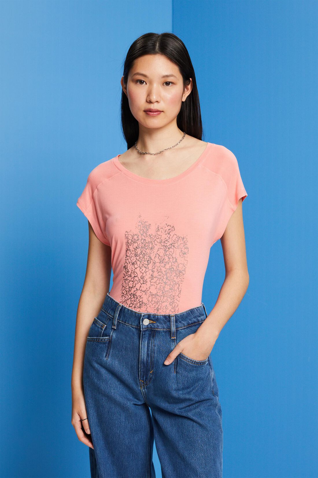 T-Shirt mit Print, LENZING&trade; ECOVERO&trade;