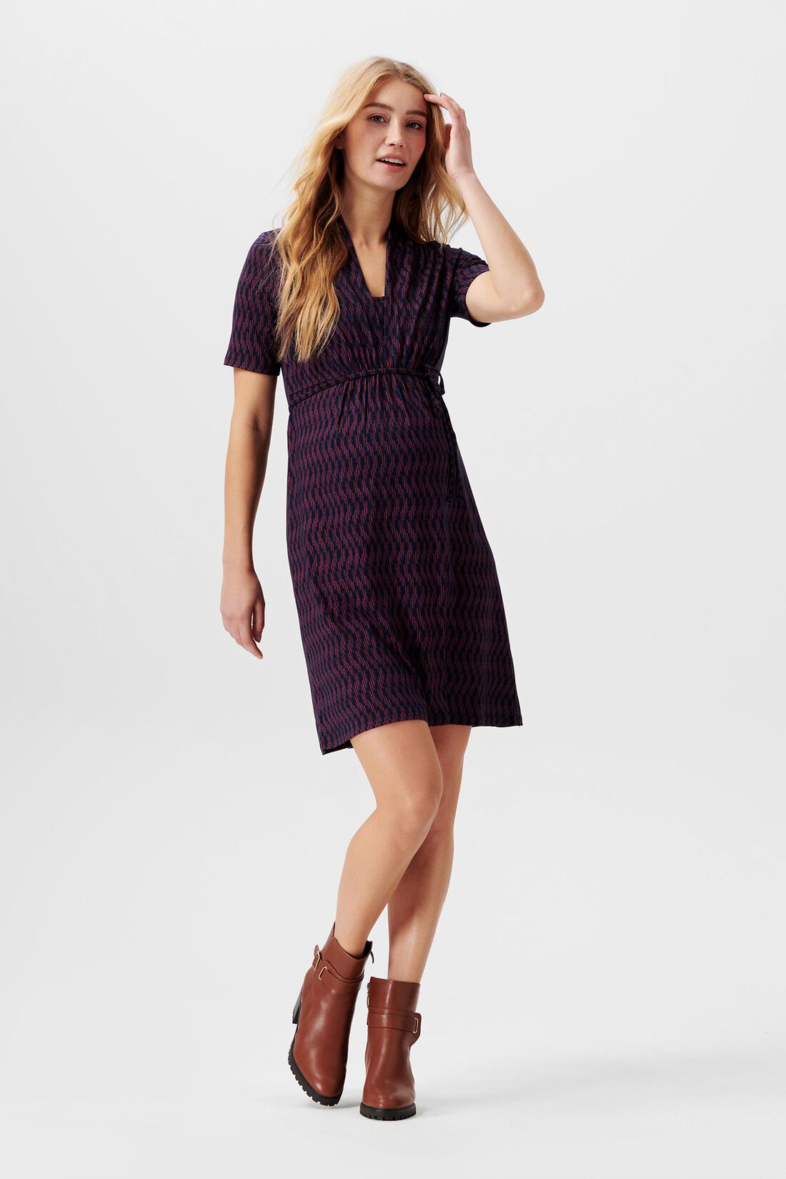 Gemustertes Jerseykleid mit Stillfunktion