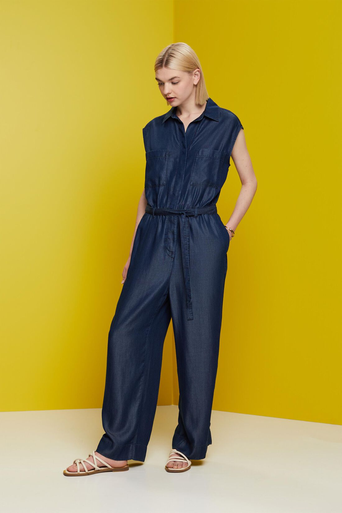 Langer Einteiler in Denim-Optik, TENCEL&trade;