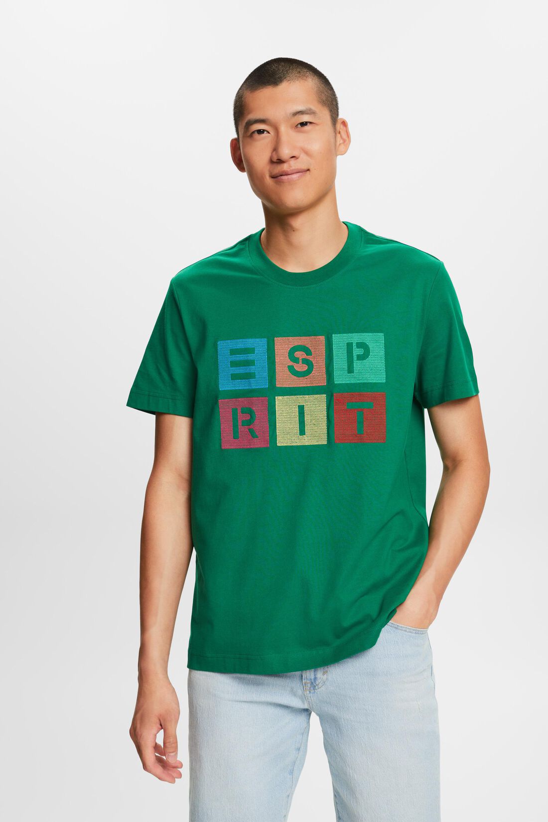 Baumwoll-T-Shirt mit Logoprint