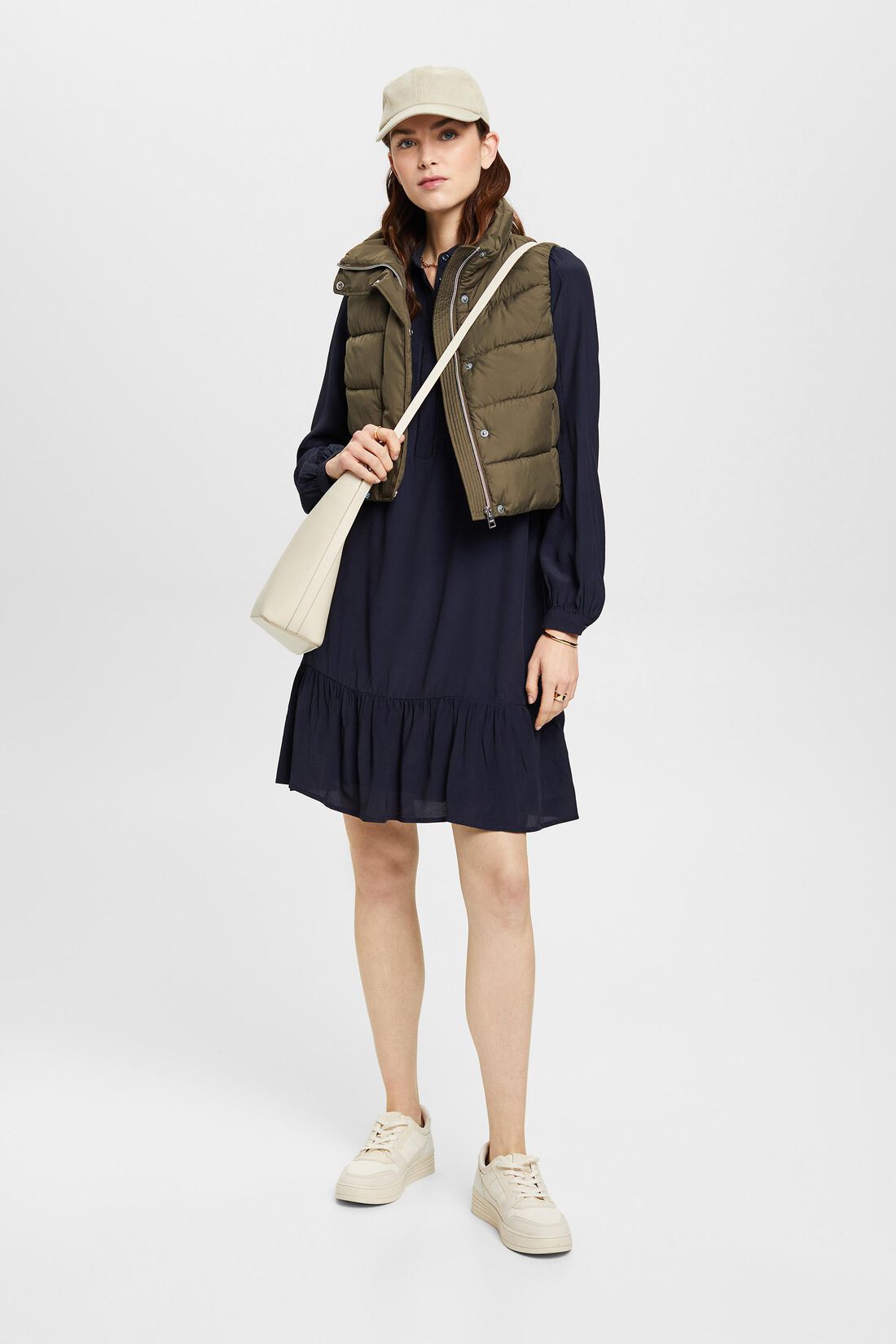 Hemdblusenkleid mit verdeckter Knopfleiste
