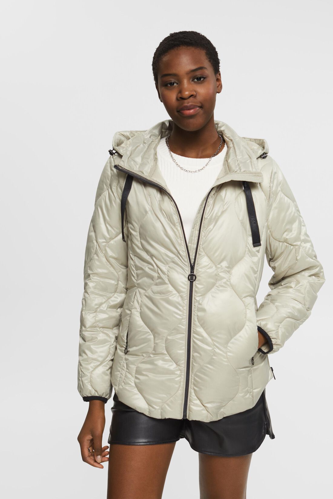 Gesteppte Puffer Jacket mit Kapuze