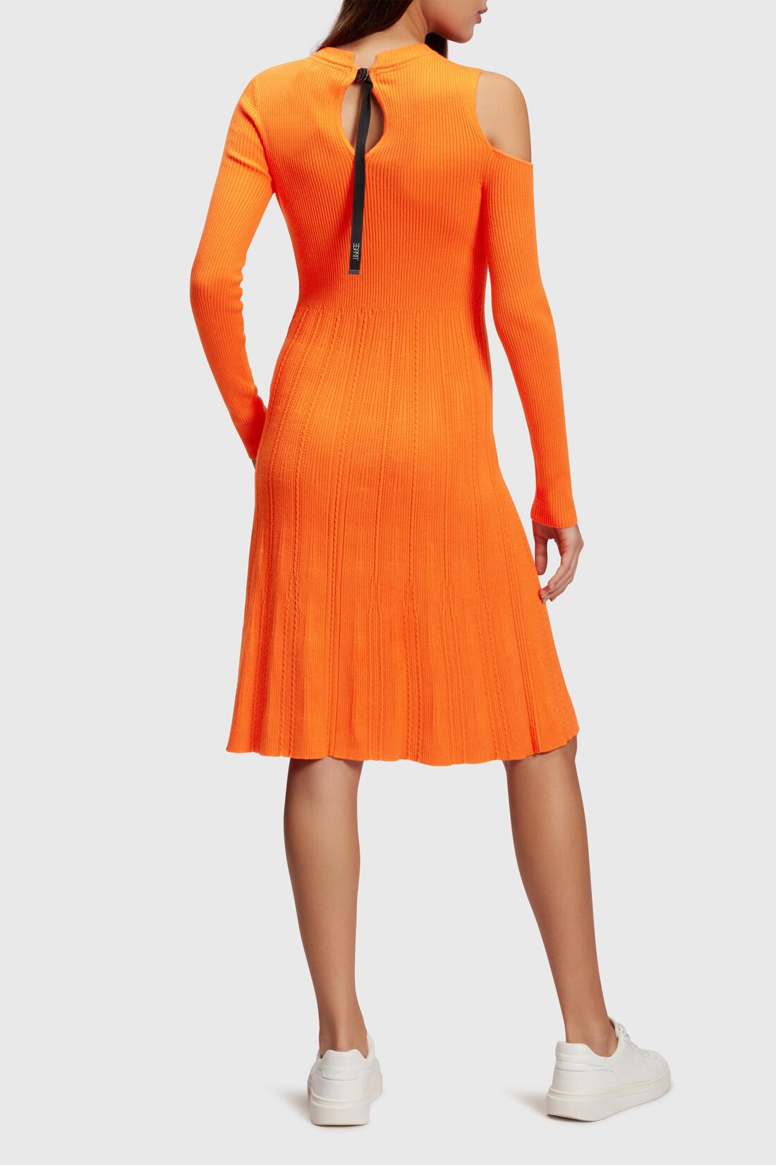 Rippstrick-Pulloverkleid mit Cut-out