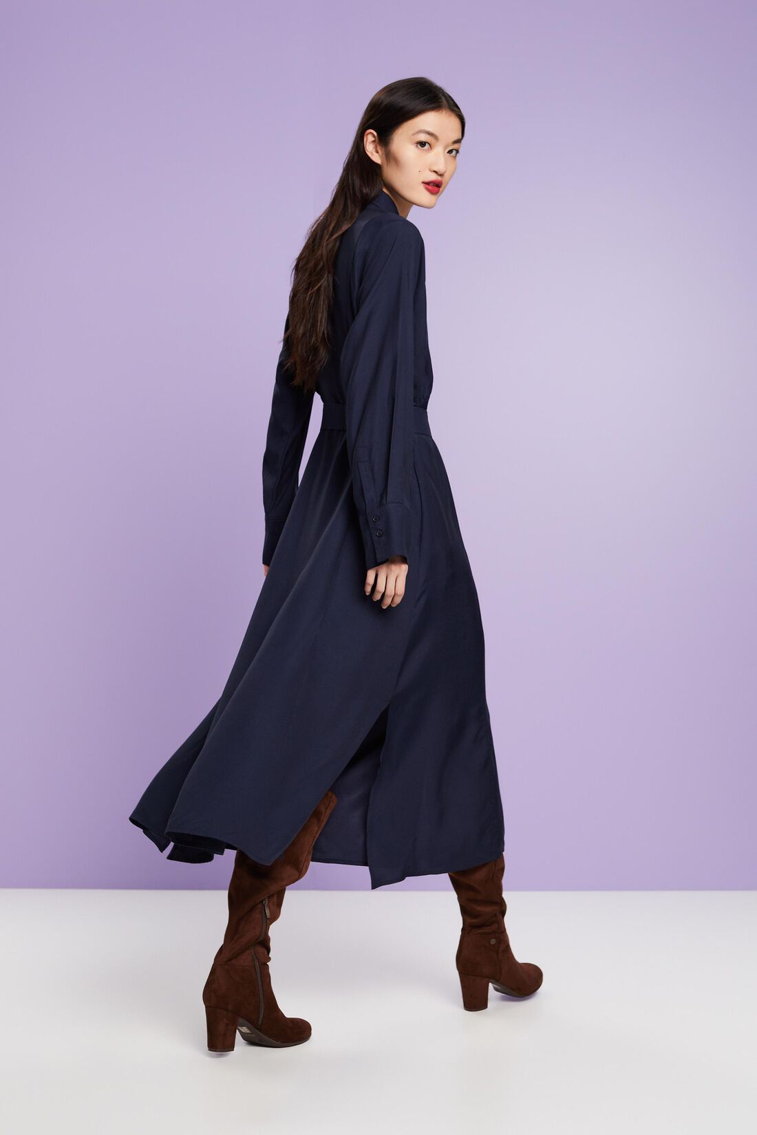 Midi-Hemdblusenkleid, LENZING&trade; ECOVERO&trade;