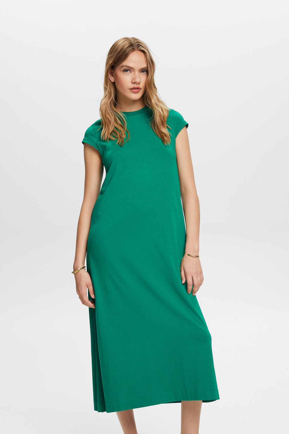 T-Shirt-Kleid in Midil&auml;nge aus Jersey