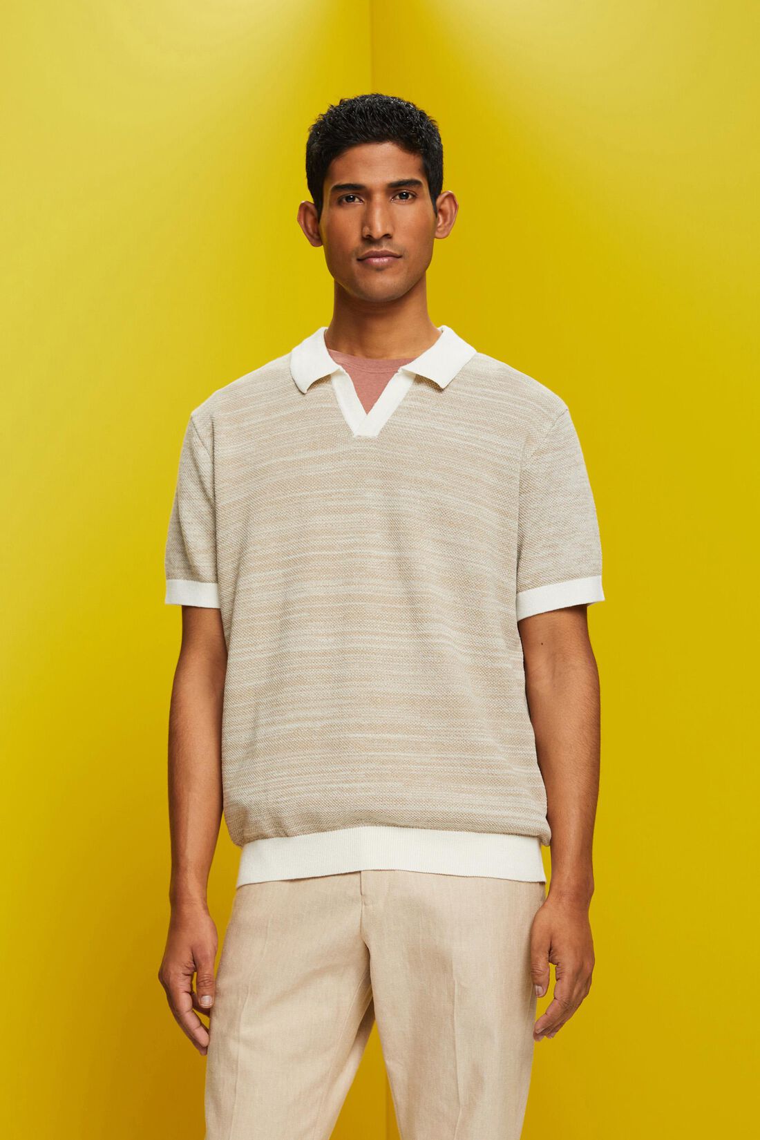 Kurz&auml;rmeliger Pullover mit Polokragen