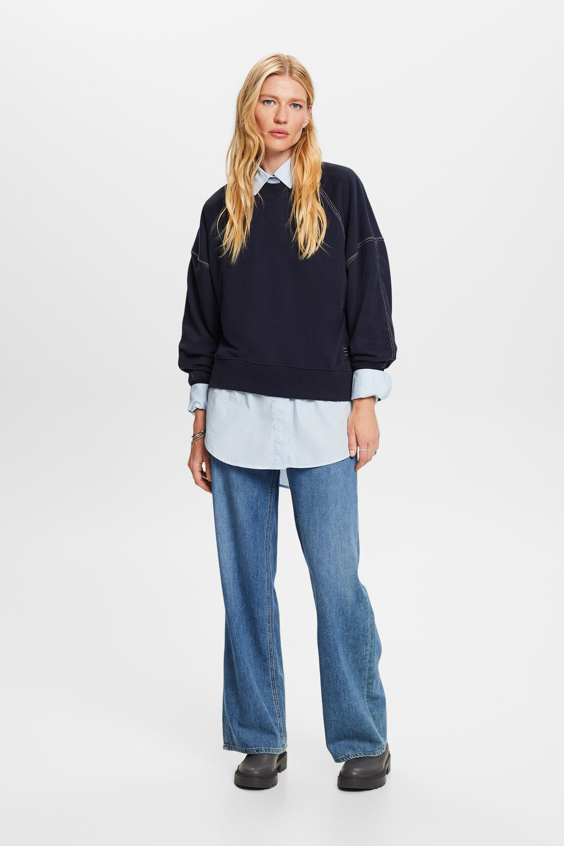 Recycelt: Sweatshirt mit Rundhalsausschnitt