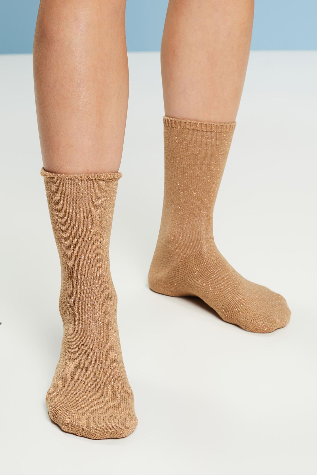 Glitzernde Stiefelsocken aus Wollmix