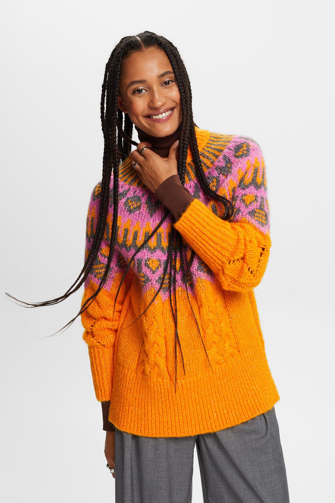 Pullover mit Fair-Isle-Muster aus Wollmix