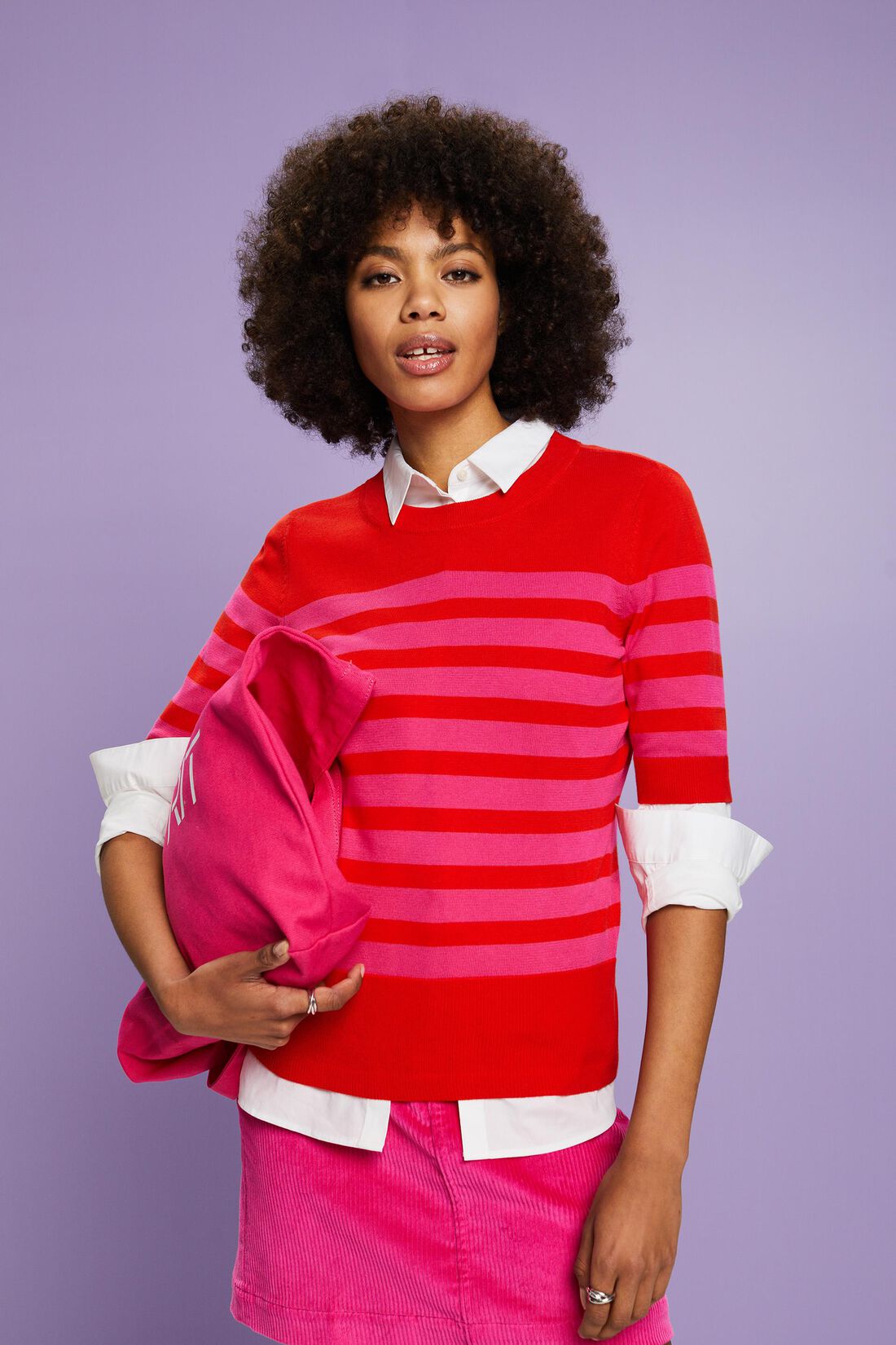 Gestreiftes Sweatshirt mit Rundhalsausschnitt