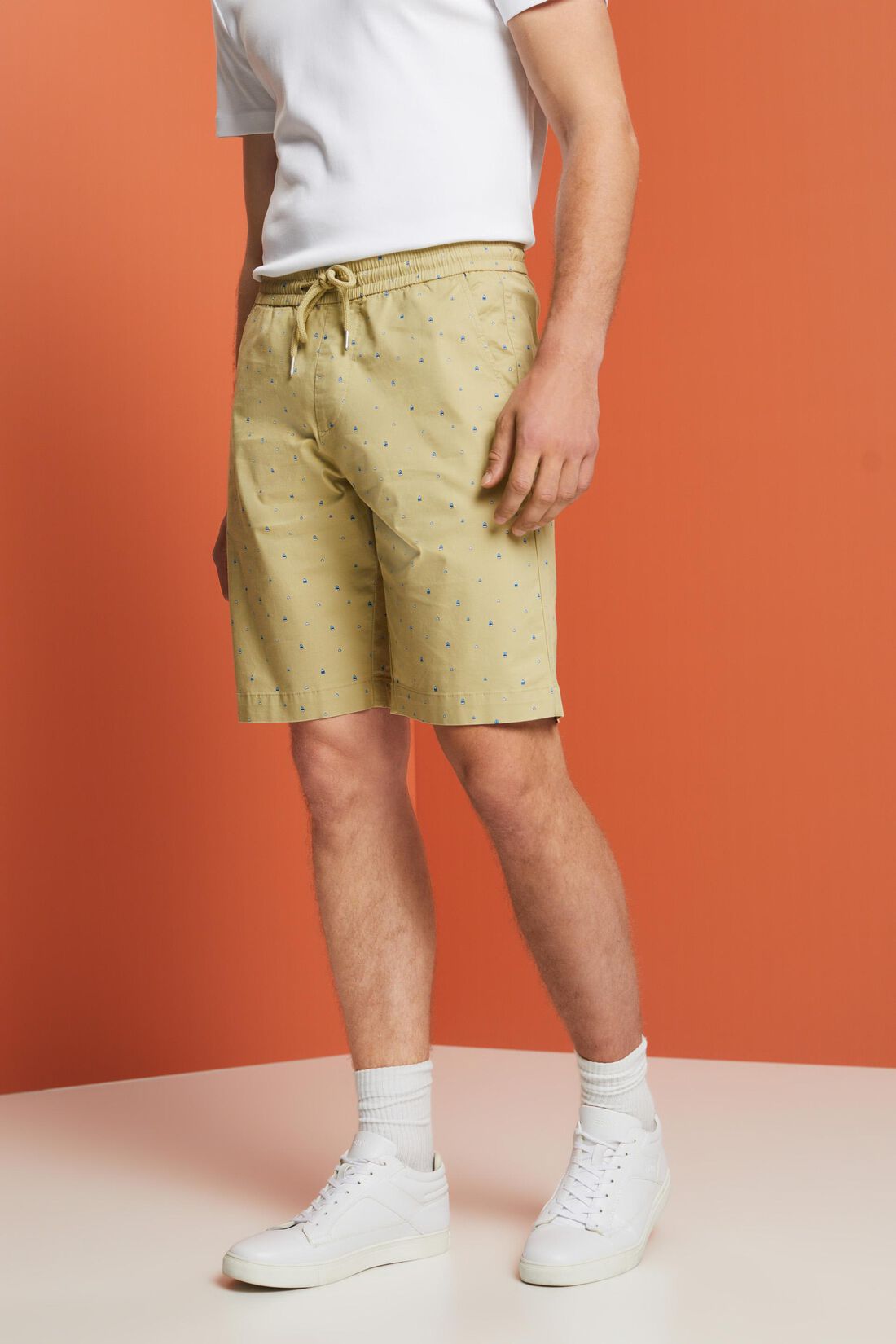 Gemusterte Pull-on-Shorts, Baumwollstretch