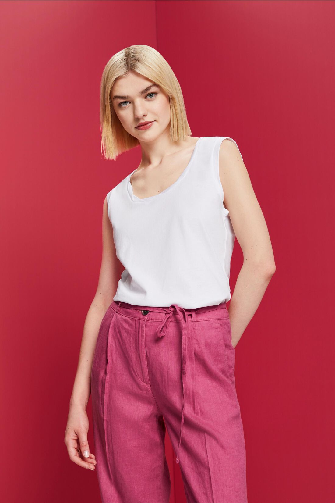 Tanktop mit Ausschnitt in Twist-Optik