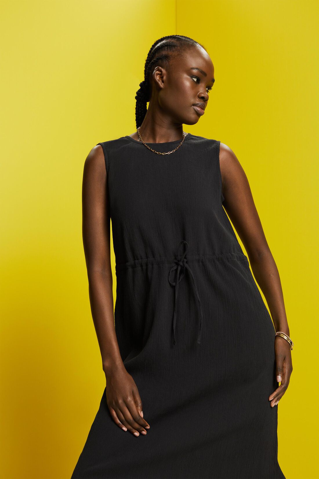 Maxikleid in Crinkle-Optik