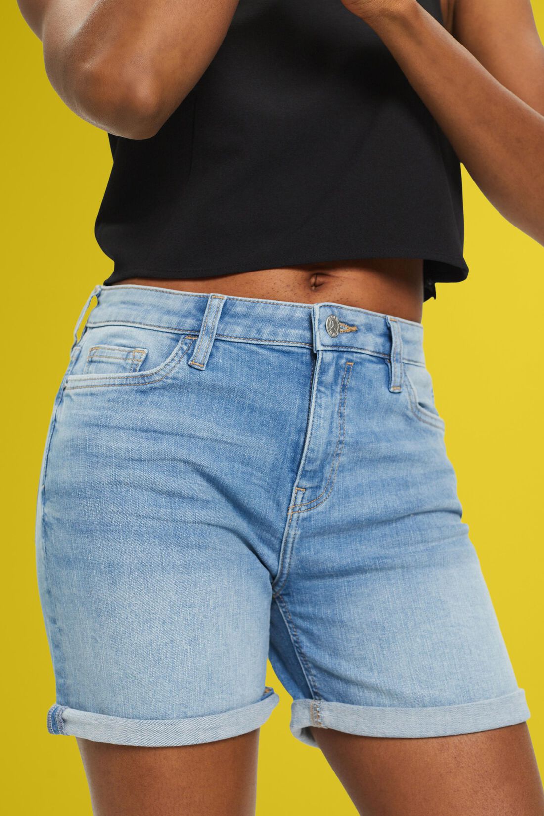 Shorts aus Stretch-Denim