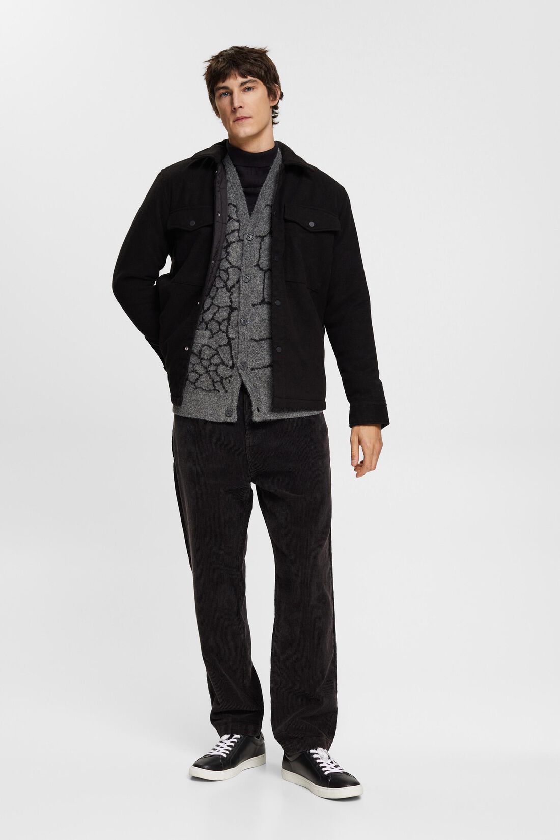 Strickcardigan mit Brushed-Effekt und Muster