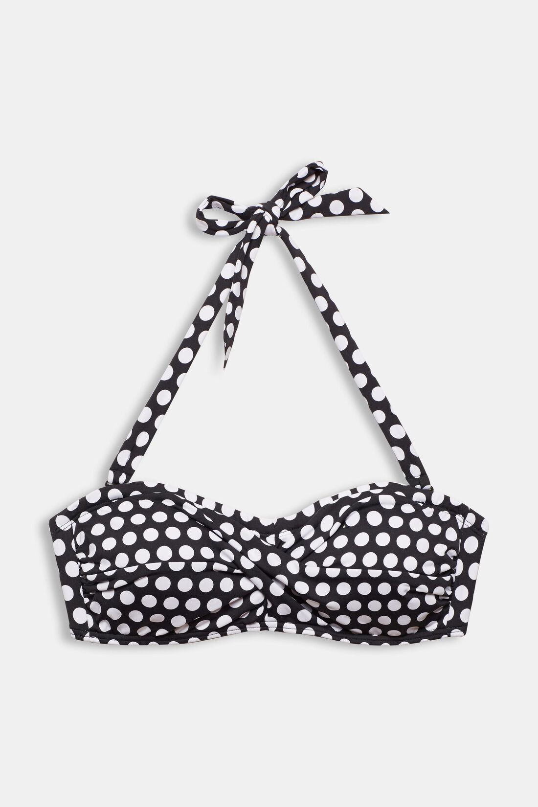 Wattiertes Bandeau-Top mit abnehmbarem Neckholder
