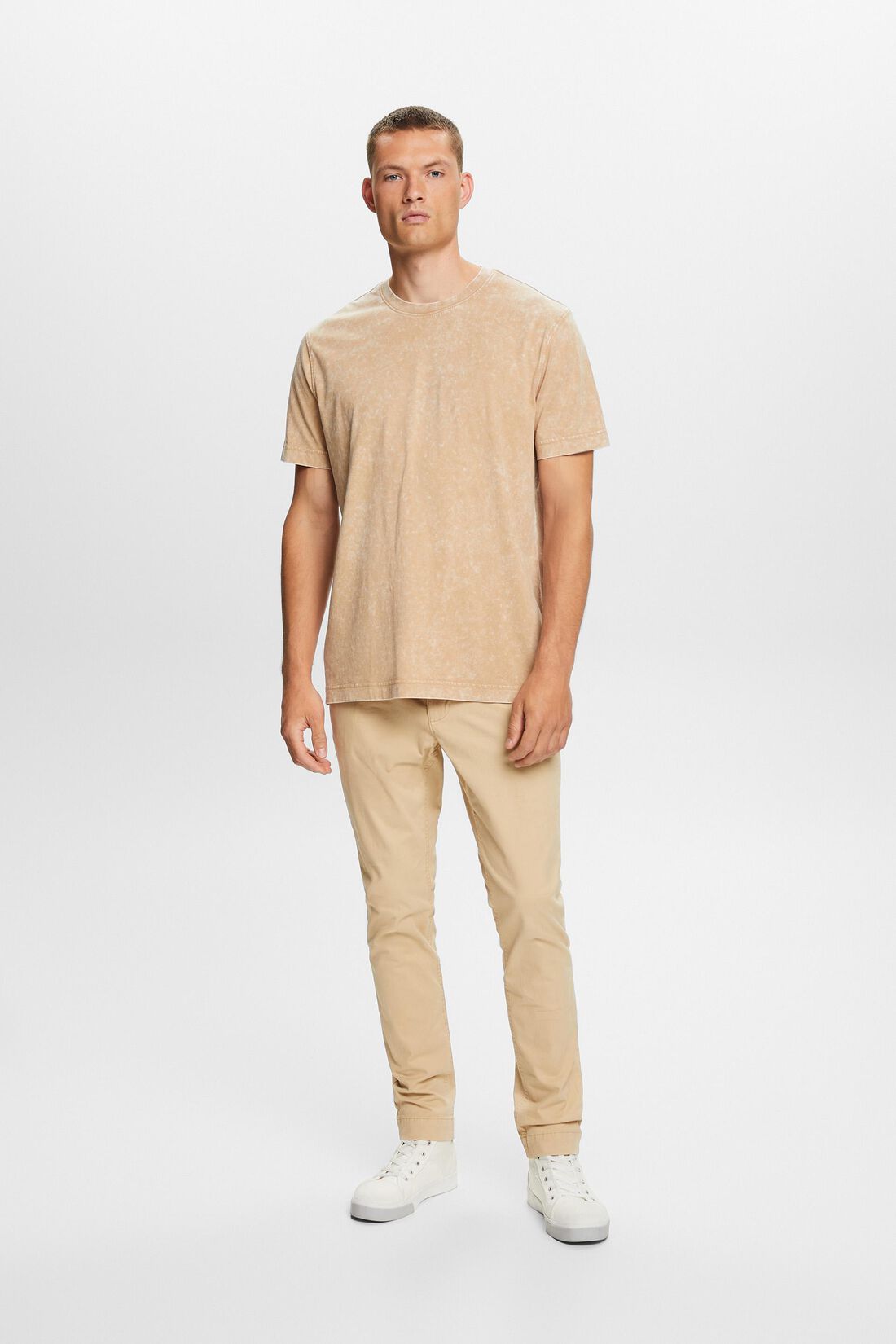 T-Shirt mit Stonewash-Effekt, 100% Baumwolle