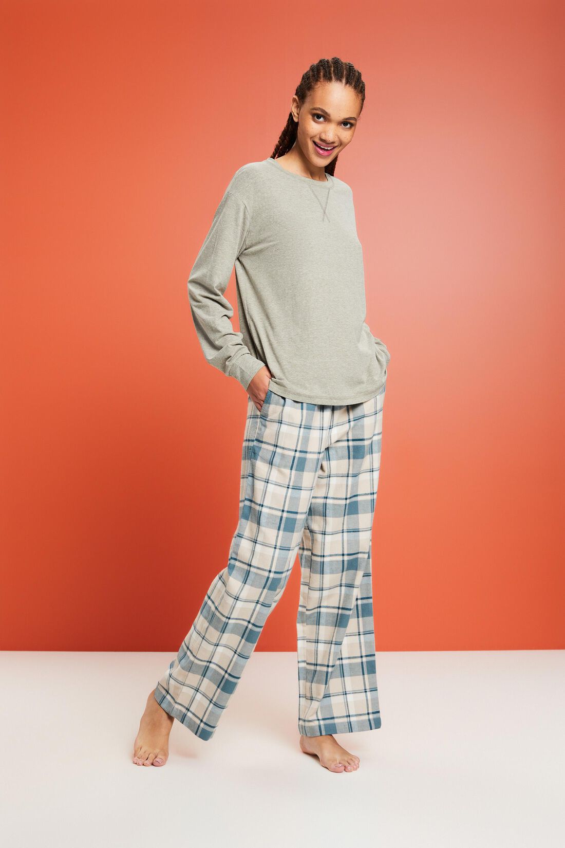 Pyjamahose aus kariertem Flanell