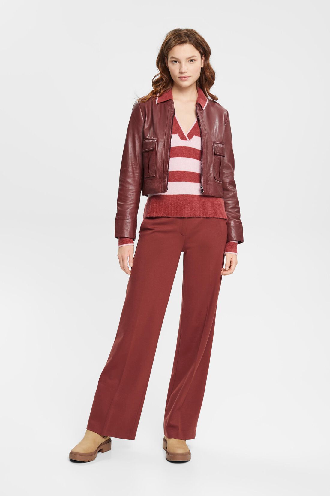 Gerippter Wollmix-Pullover