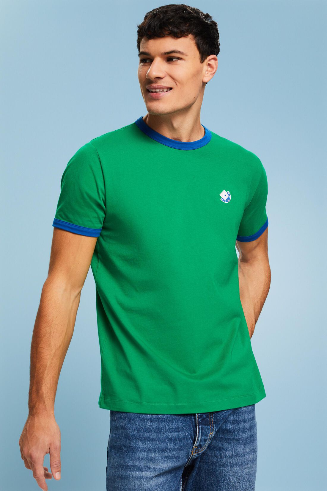 Baumwoll-T-Shirt mit Logo und Rundhalsausschnitt