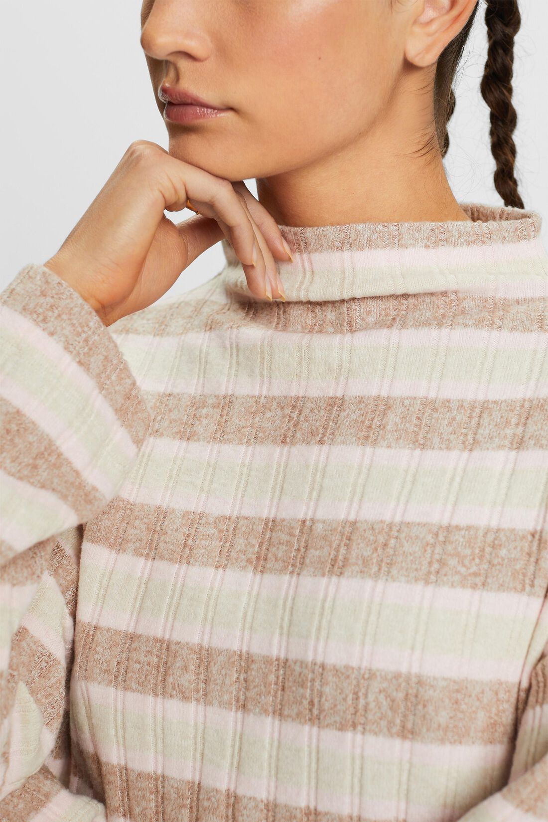 Weich aufgerautes Longsleeve mit Streifen