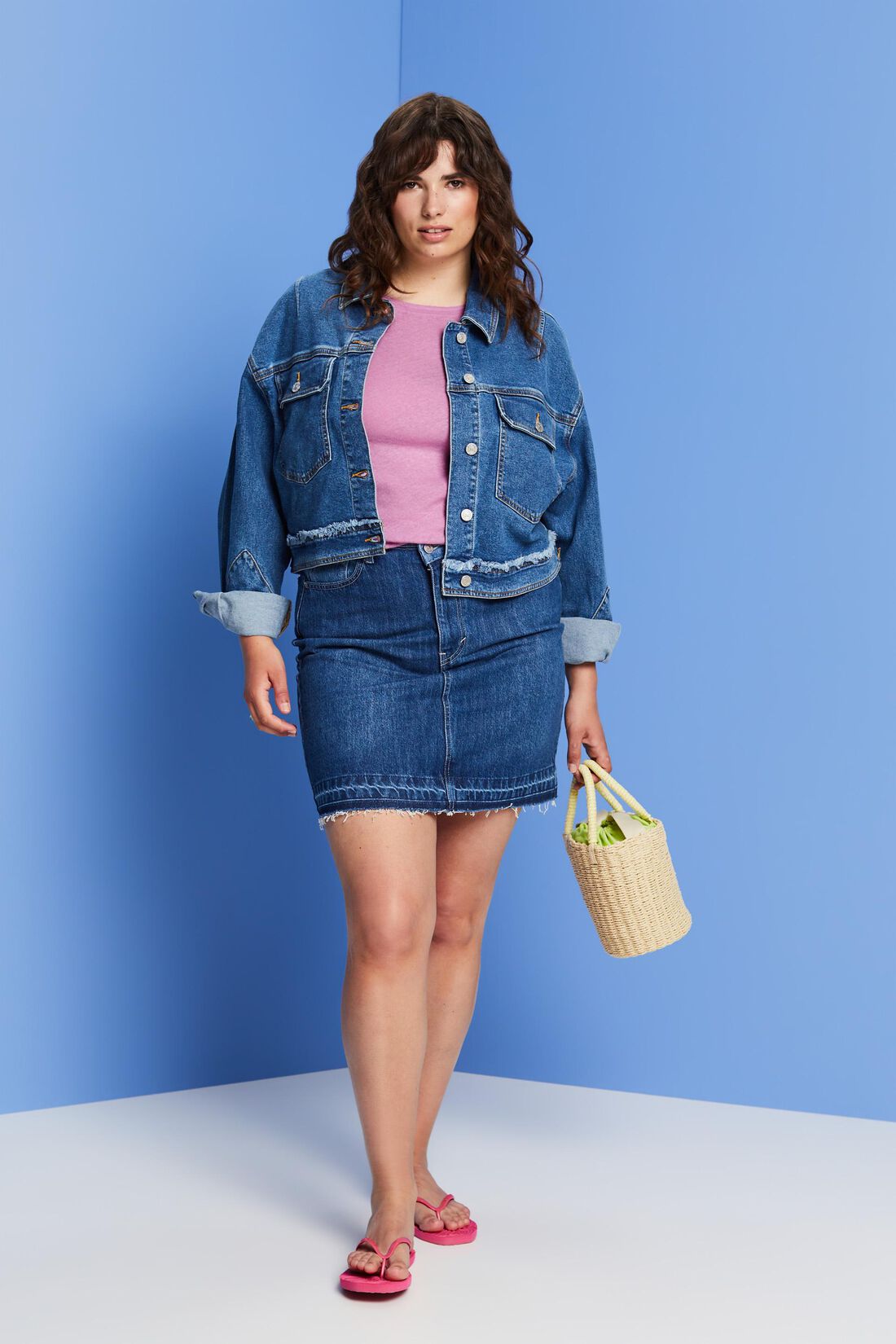 CURVY T-Shirt aus Baumwolle-Leinen-Mix