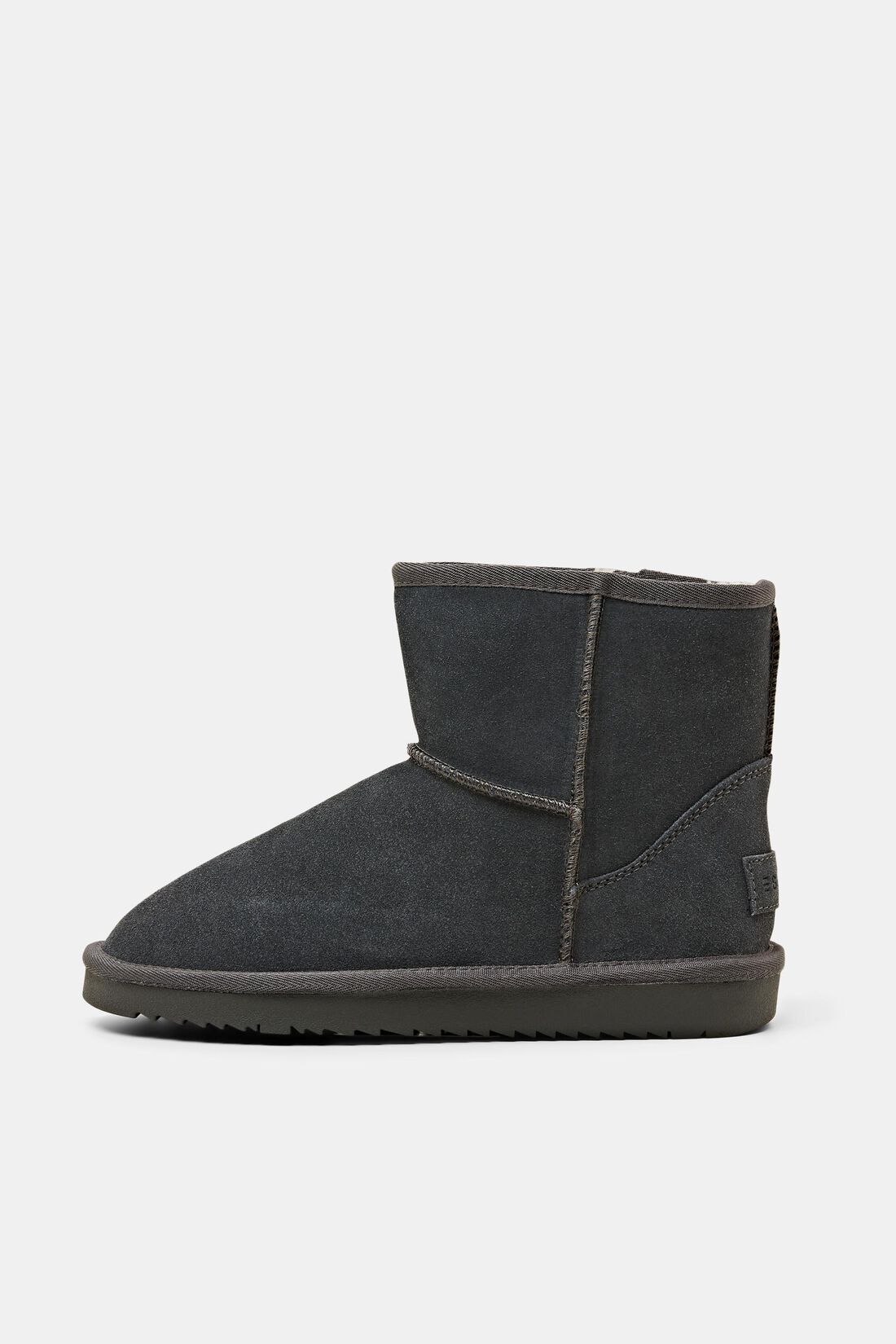 Veloursleder-Boots mit Kunstfellfutter