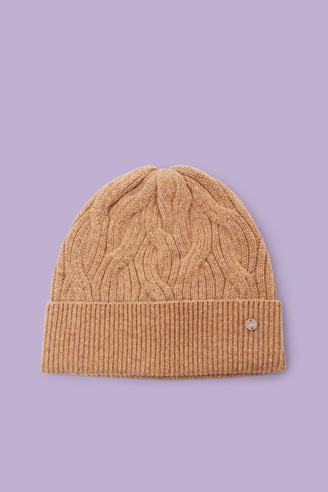 Zopfstrick-Beanie aus Wolle und Kaschmir