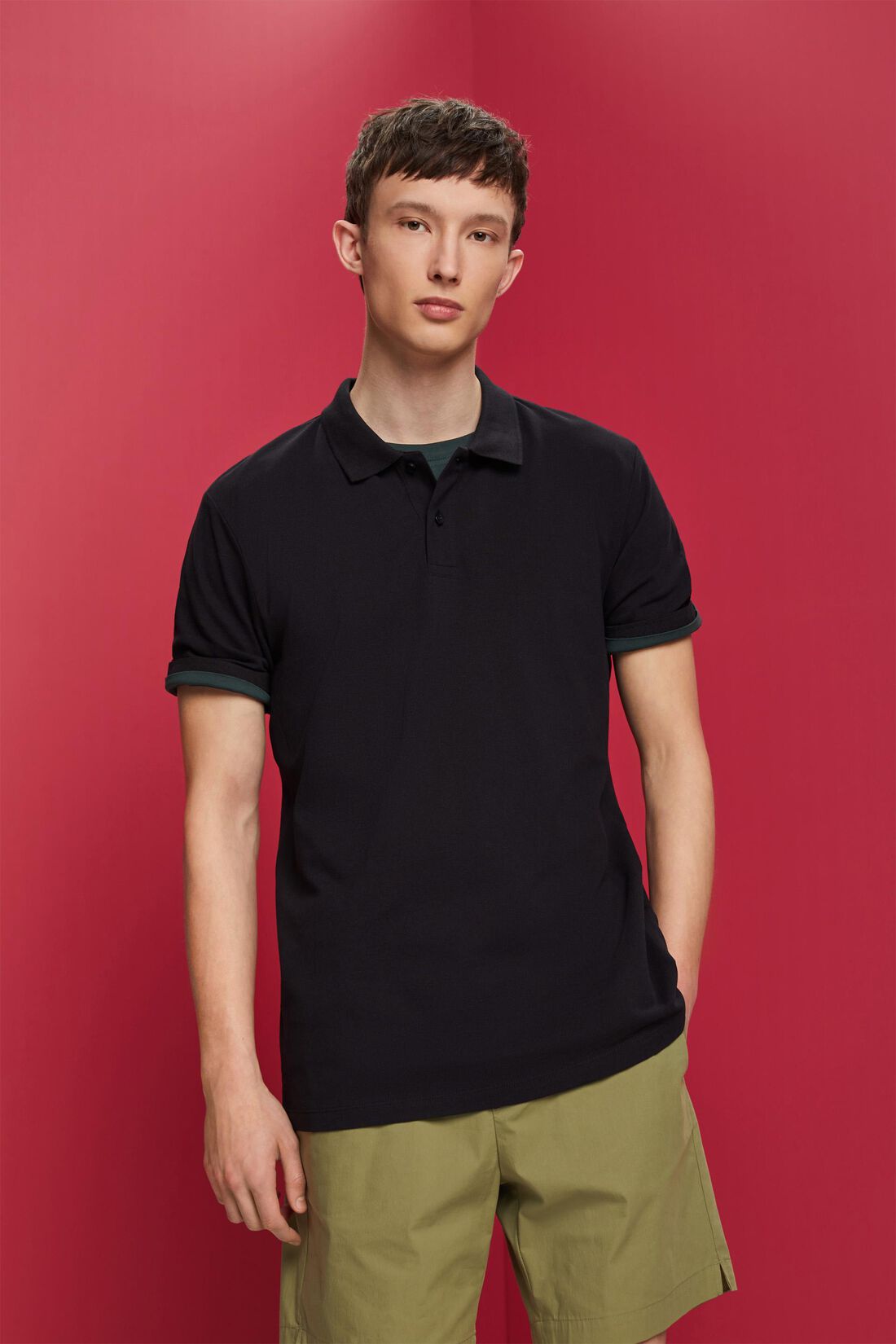 Slim-Fit-Poloshirt aus Baumwoll-Piqu&eacute;