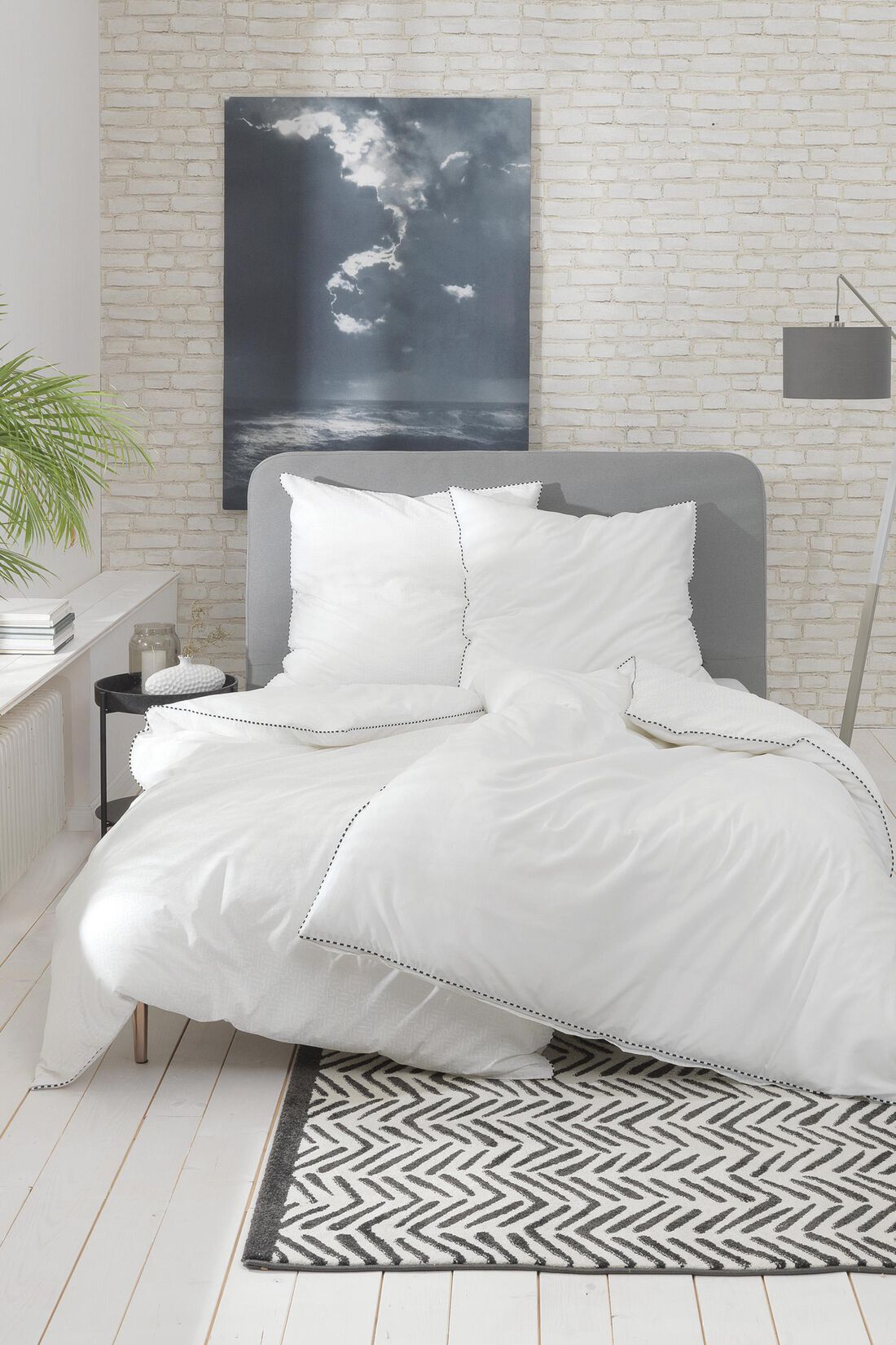 Renforc&eacute;-Bettw&auml;sche mit Print, 100% Baumwolle