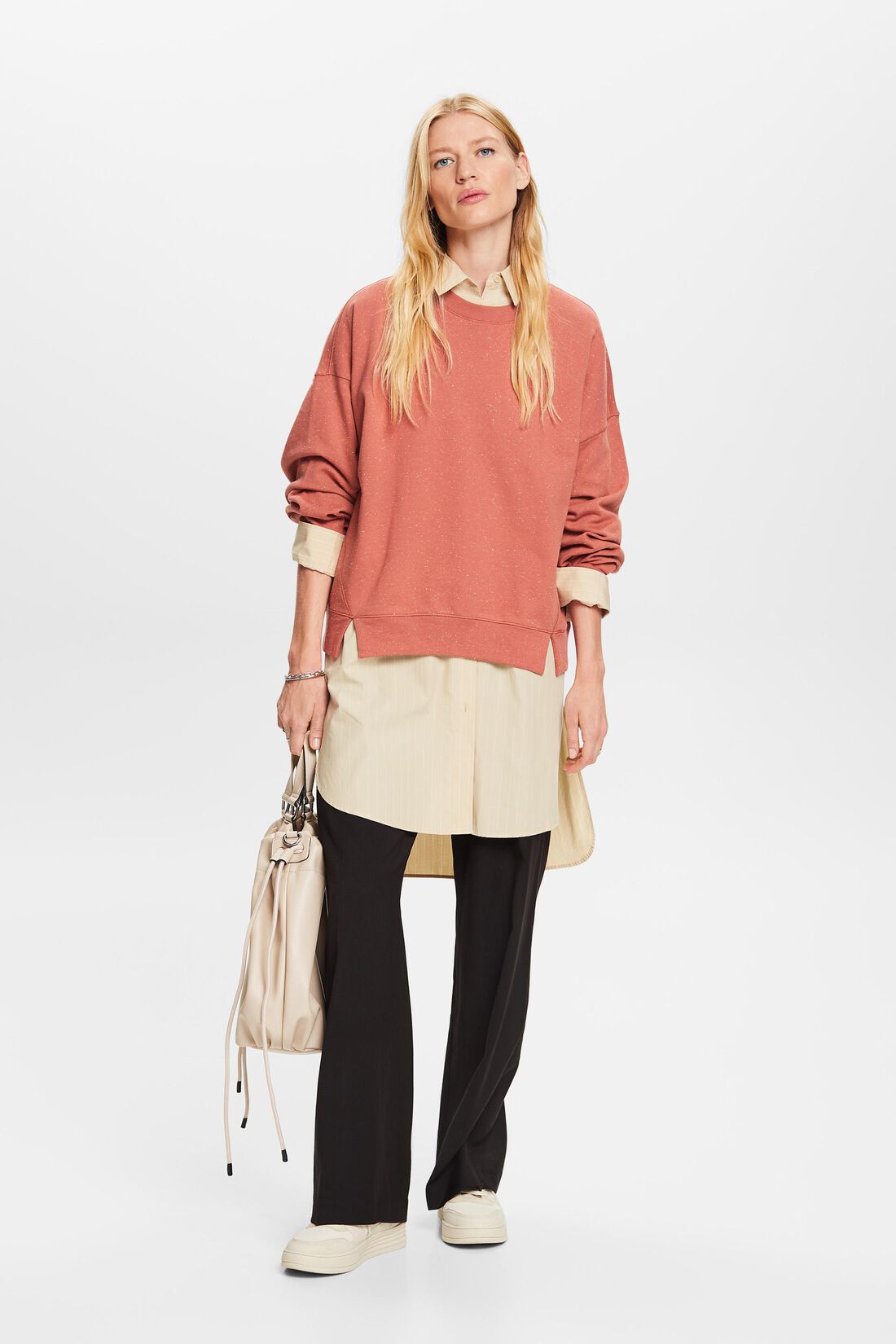 Sweatshirt im Sprenkel-Look, Baumwollmix