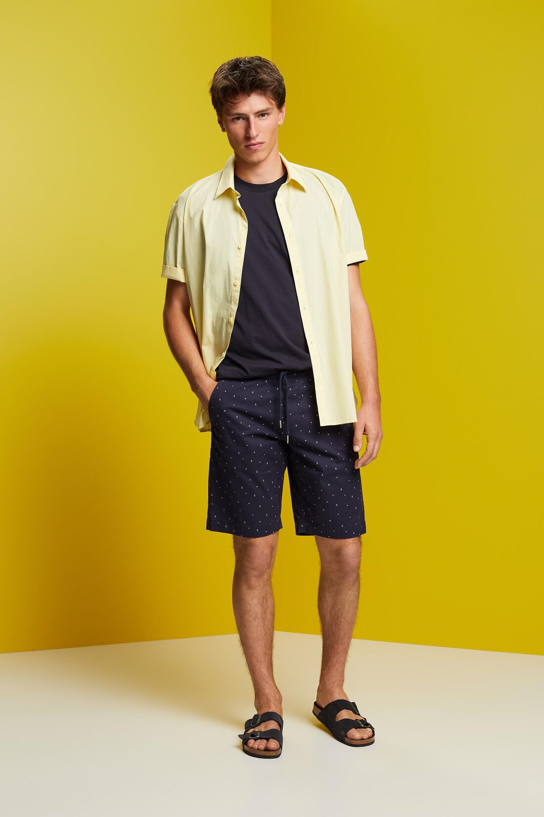 Gemusterte Pull-on-Shorts, Baumwollstretch