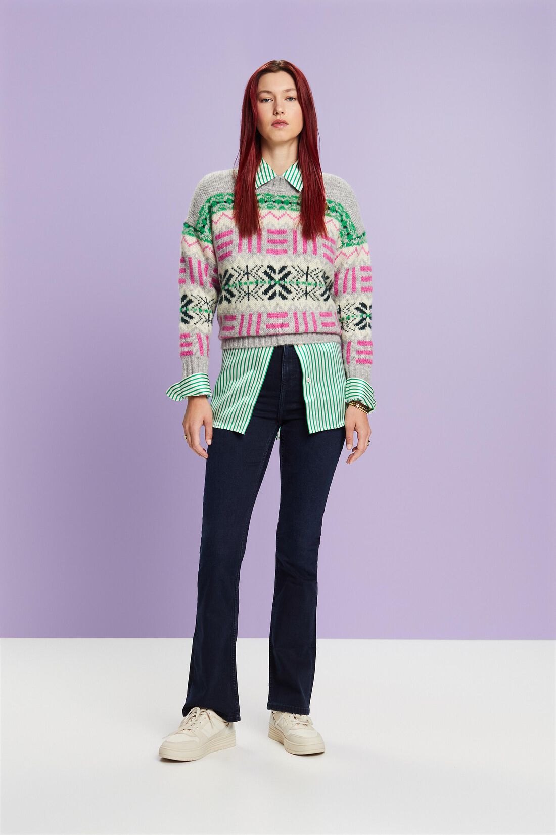 Racer-Bootcut-Jeans mit besonders hohem Bund