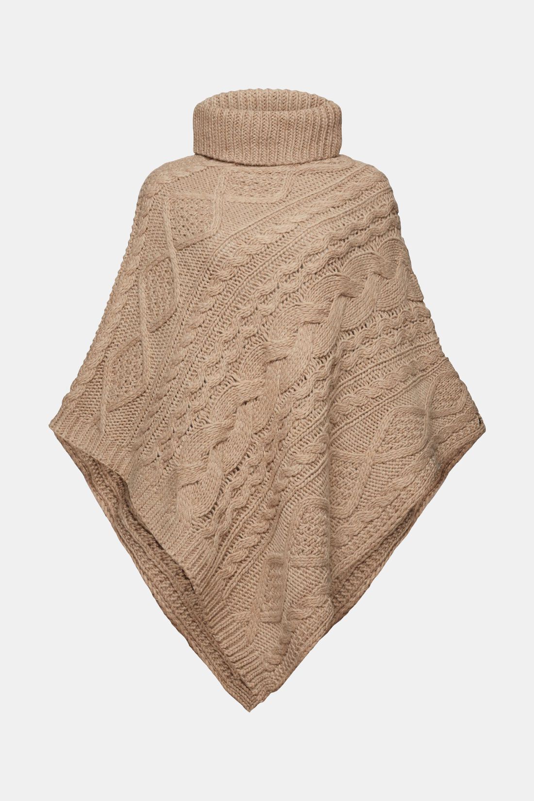 Poncho mit Rollkragen und Zipfelsaum