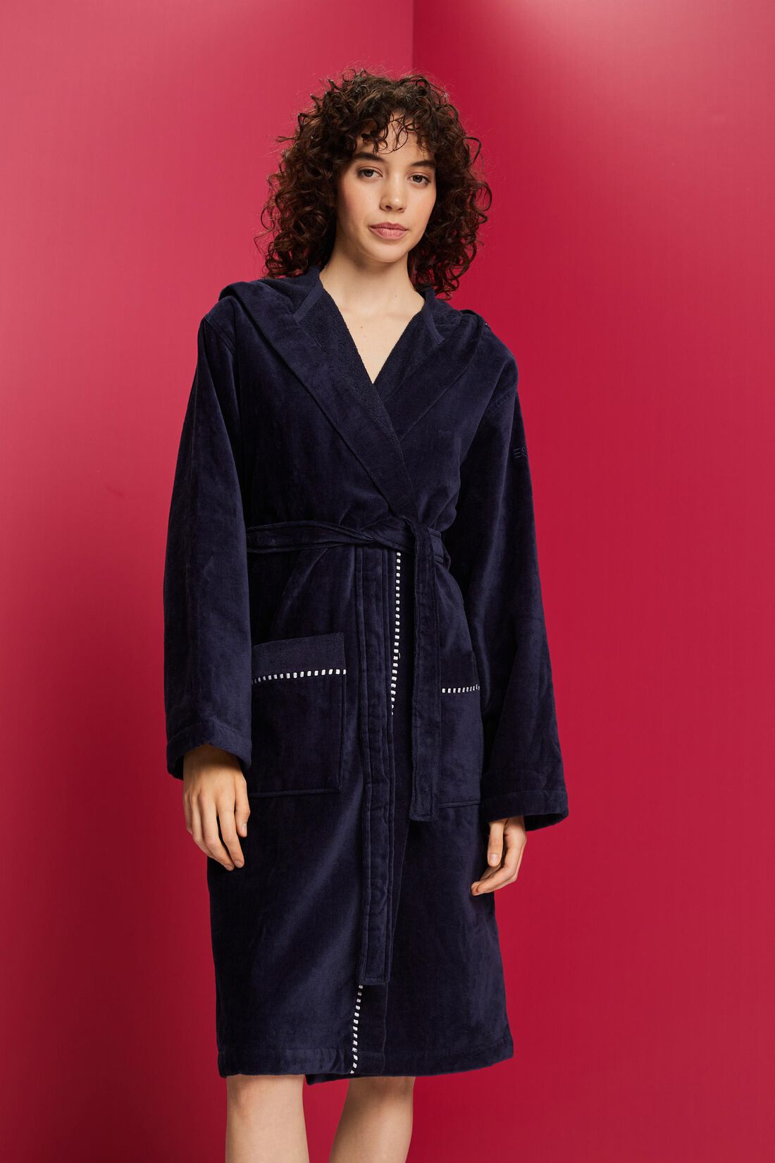 Velours-Bademantel, 100% Baumwolle