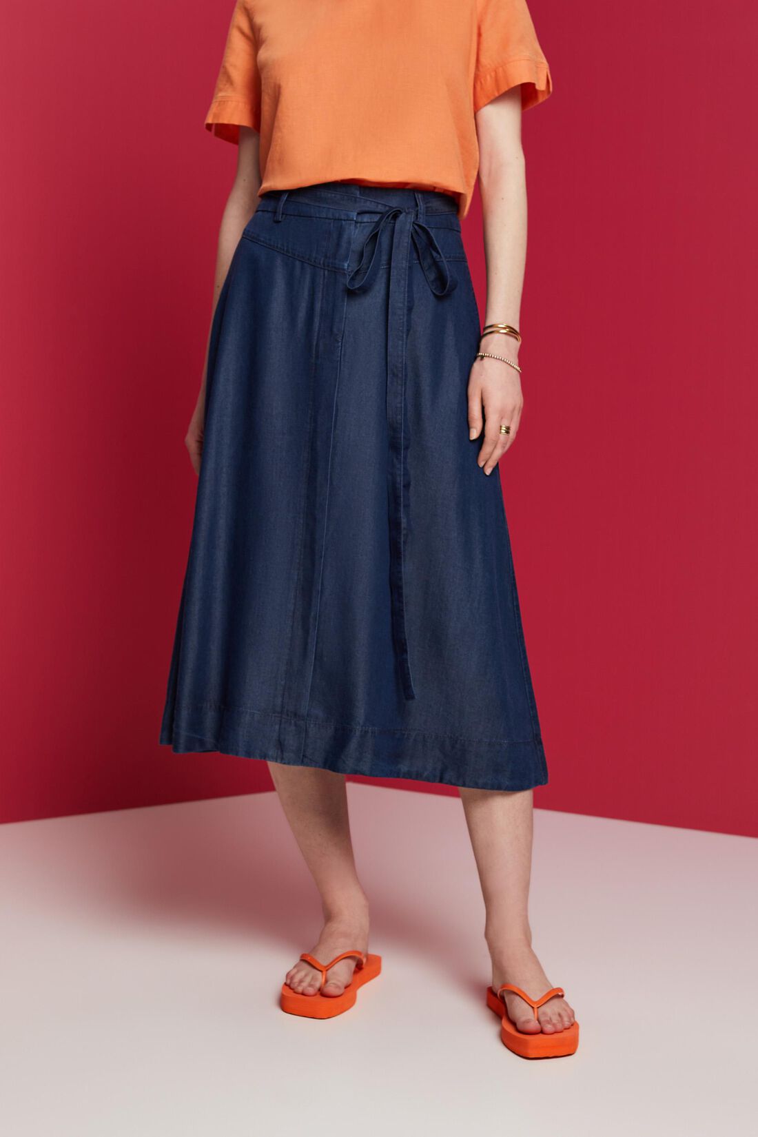 Midirock im Denim-Look, TENCEL&trade;