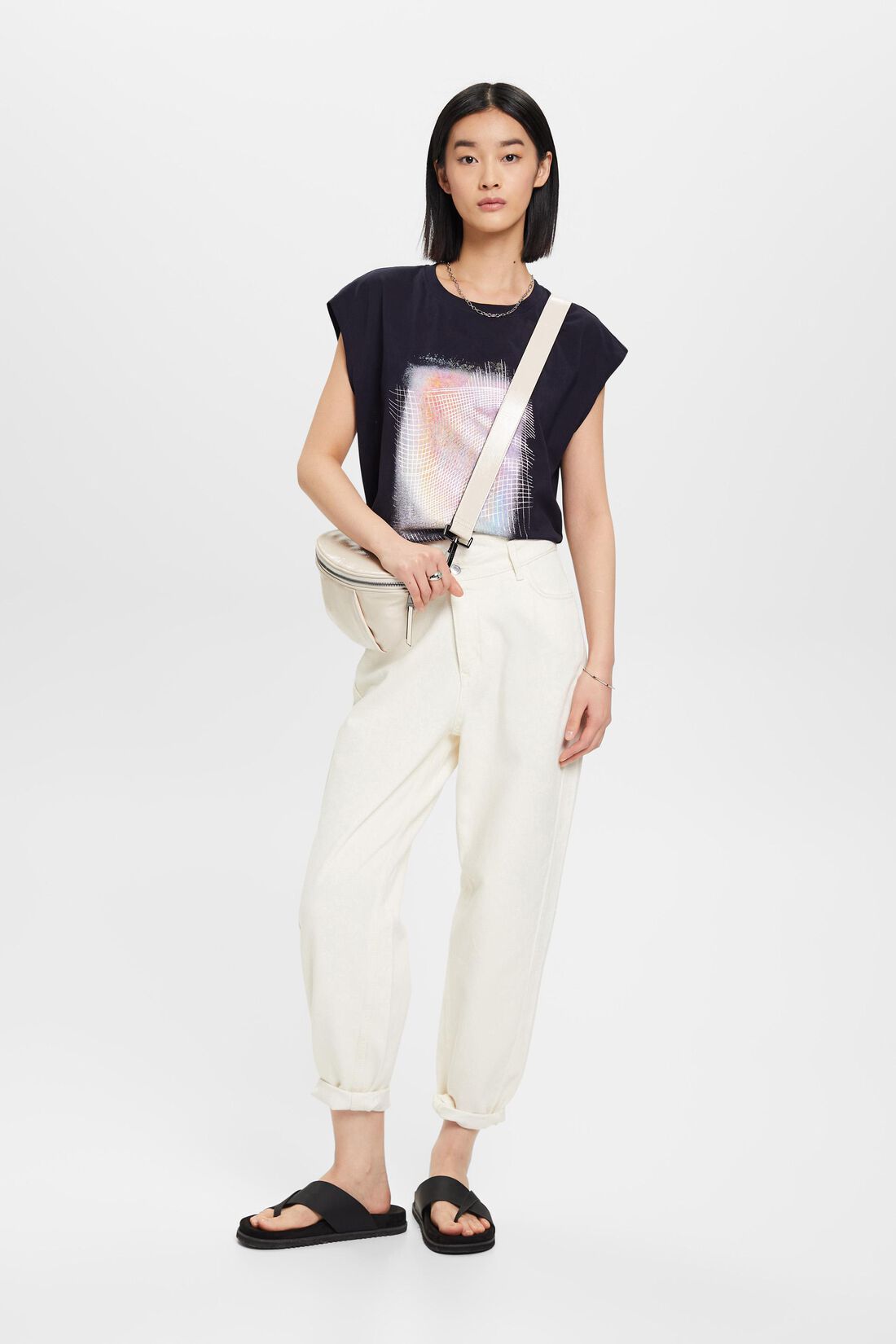 Baumwoll-T-Shirt mit Frontprint