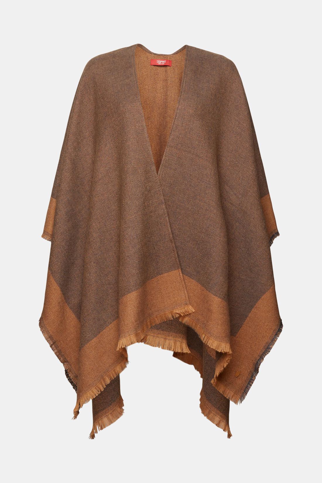 Einfarbiger, vorne offener Poncho