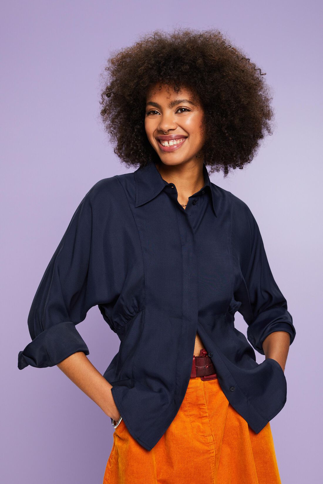Bluse mit Fledermaus&auml;rmeln, LENZING&trade; ECOVERO&trade;