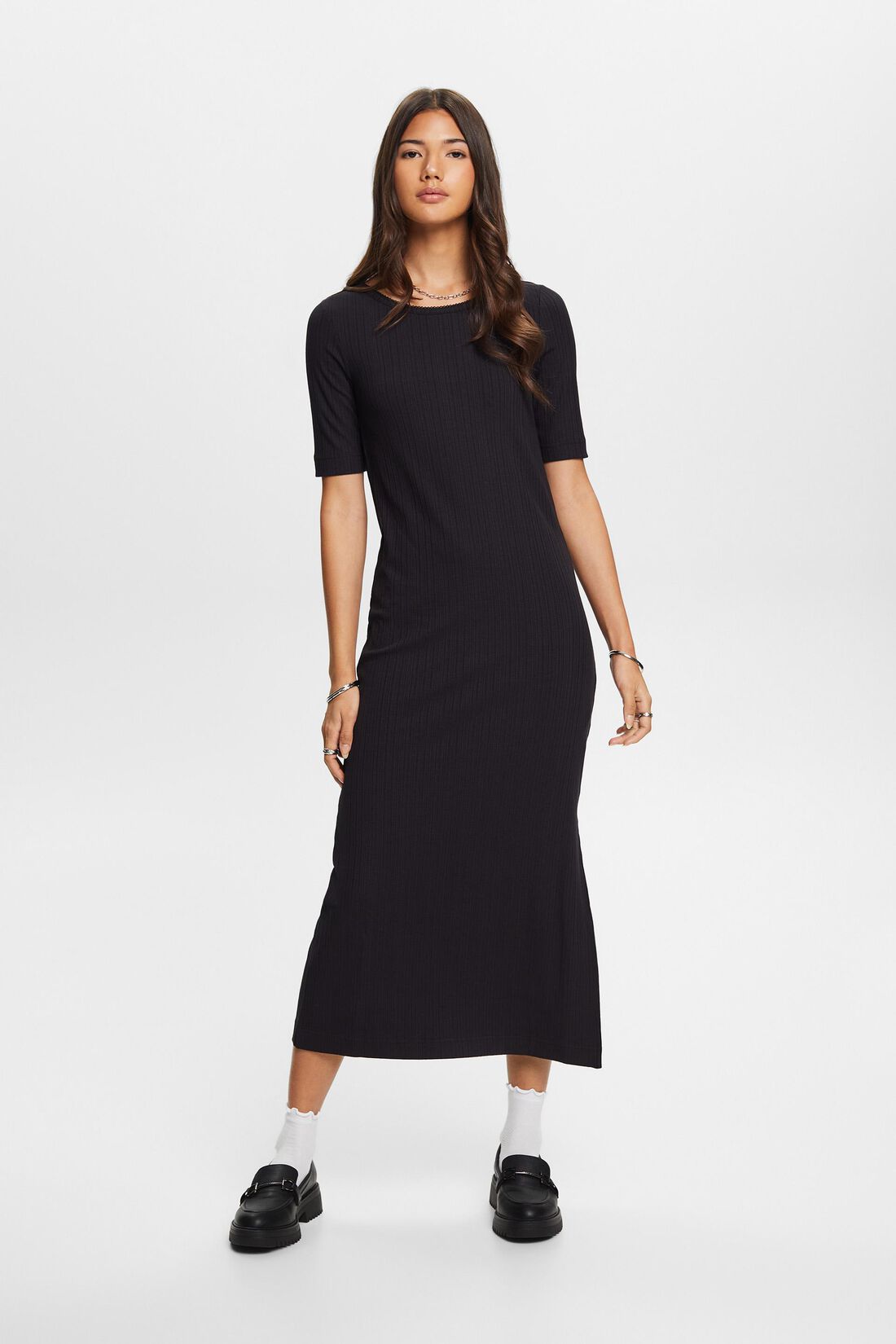 Midikleid aus Rippstrick