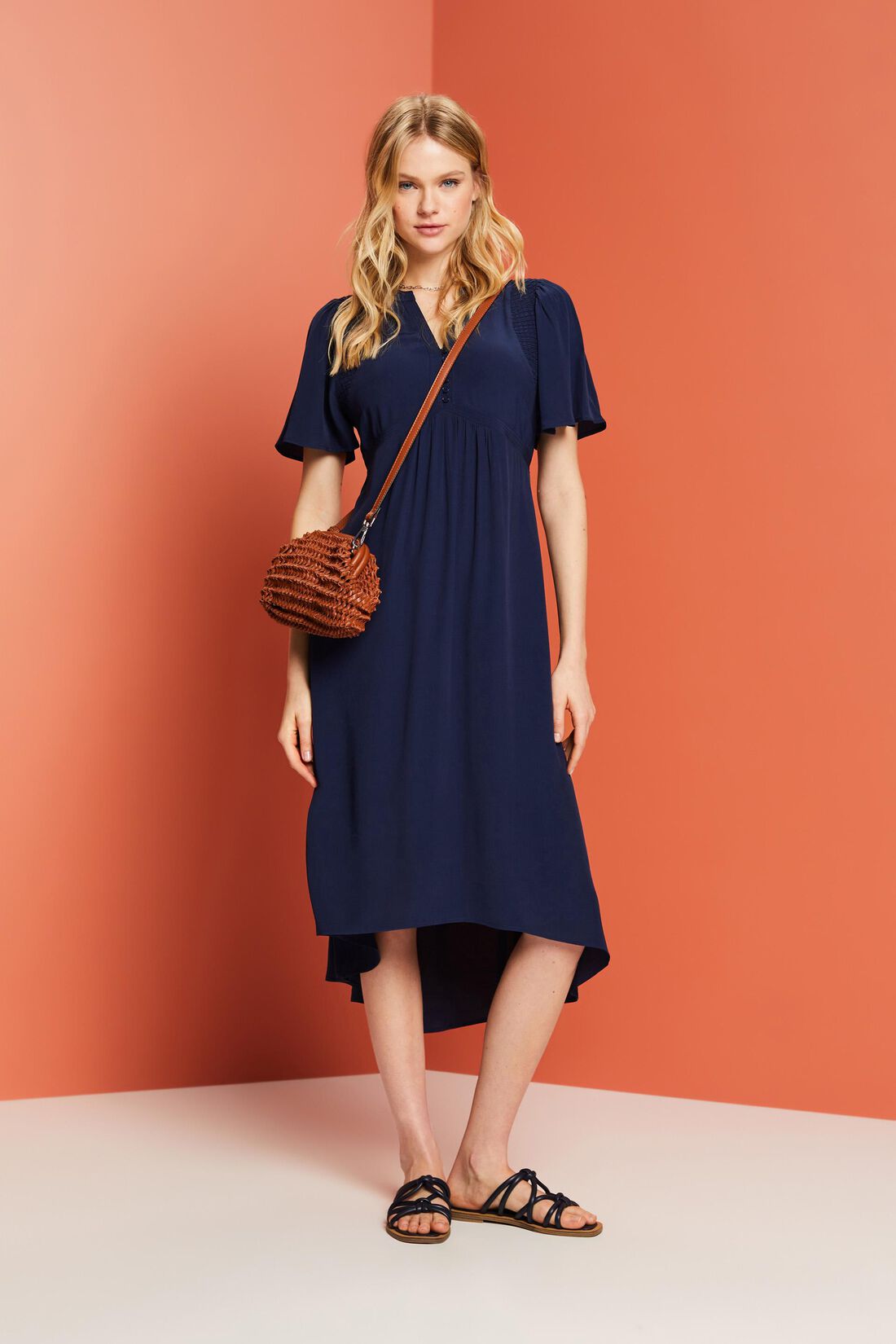 Midikleid mit fixiertem Bindeg&uuml;rtel